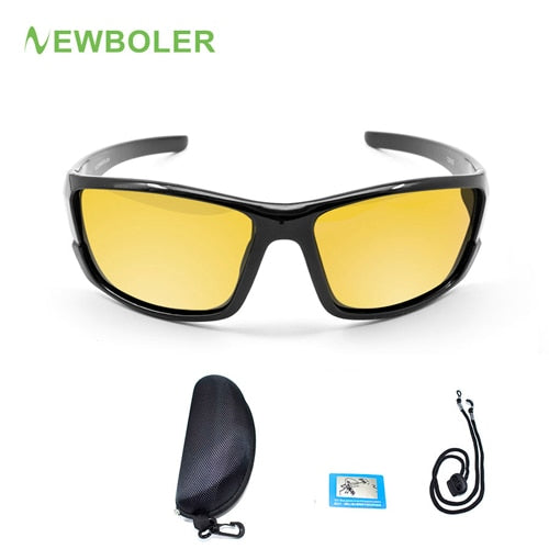 NEWBOLER Polarized Fishing Sunglasses Brown Yellow Lenses Night Versio