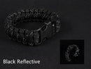24.5cm Nine Core Reflective Paracord Escape Emergency Glowing Plaited Rope EDC Survival Saving Bracelet with Whistle Tools