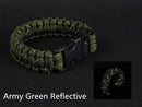 24.5cm Nine Core Reflective Paracord Escape Emergency Glowing Plaited Rope EDC Survival Saving Bracelet with Whistle Tools