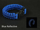 24.5cm Nine Core Reflective Paracord Escape Emergency Glowing Plaited Rope EDC Survival Saving Bracelet with Whistle Tools