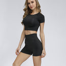 Seamless Women Vital Yoga Set Workout Shirts Sport Pants Bra Gym Clothing Short Crop Top High Waist Running Leggings Sports Set
