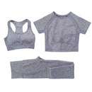 Seamless Women Vital Yoga Set Workout Shirts Sport Pants Bra Gym Clothing Short Crop Top High Waist Running Leggings Sports Set