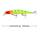 1pcs Fishing Lure Minnow 12.5cm/17.7g Topwater Artificial Bait 3D Eyes Plastic Wobblers Tackle Pesca Far-casting Magnet System