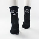 2020 Black White Cotton Socks AB Side Don't Follow Me I'm Lost too Creative Unisex Women Men Casual Socks Daily