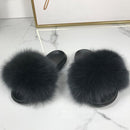 Real fox Fur Slippers Women Home Fluffy Sliders Comfort Furry Summer Flats Sweet Ladies Shoes Female Furry Indoor Flip Flops