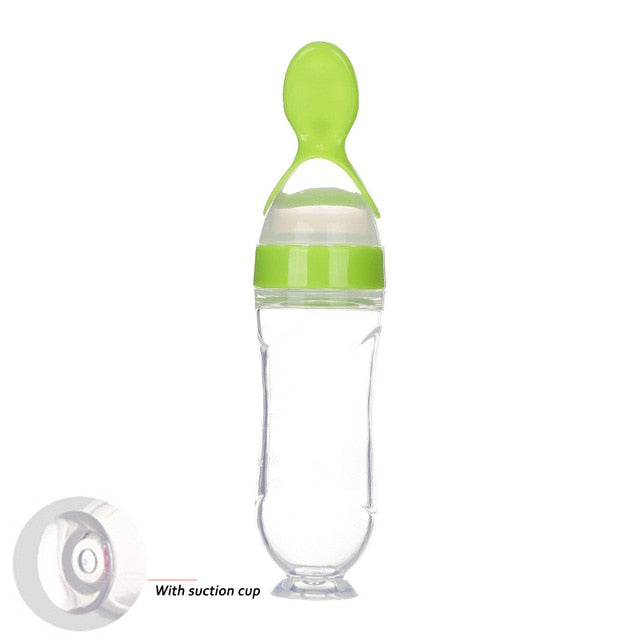 Silica Gel Baby Feeding Bottles Sippy Cup Toddler Newborn Infant Milk Water  Bottle with Handle Training