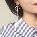 2020 NEW Gold Metal Long Circle Pendant Earings Tassel Earrings for Women Fashion Jewelry Statement Geometric Voor Vrouwen