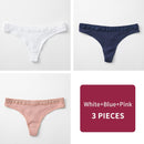 3Pcs/Lot Women's Cotton G-String Thong Panties String Underwear Women Briefs Sexy Lingerie Pants Intimate Ladies Letter Low-Rise