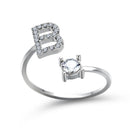 HI MAN New Design Fashion Pavé CZ Adjustable 26 Initial Letter Ring For Women Simple Elegant Jewelry Friendship Gift Wholesale