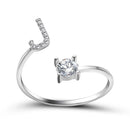 HI MAN New Design Fashion Pavé CZ Adjustable 26 Initial Letter Ring For Women Simple Elegant Jewelry Friendship Gift Wholesale