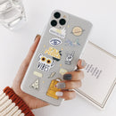 Abstract Clear Cartoon Phone Case For iPhone SE 2020 11 Pro Max X XR Xs Max 6 6S 7 8 Plus