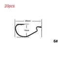 20pcs/lot Anzuelos Pesca Jig Hook High Carbon Steel Offset Hook Karpervissen Fishhooks Lure Softjerk Hooks 6