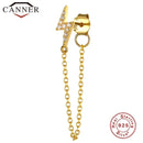 1pcs Gold Silver Color Lightning/Snake Chain Stud Earrings for Women 925 Sterling Silver Tassel Earrings Fashion Jewelry