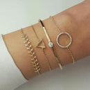 31 Styles Boho Mixed Leaves Letter Map Geometric Crystal Infinity Pentagram Shell Multi-layer Chain Bracelet Women Wholesale