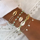 31 Styles Boho Mixed Leaves Letter Map Geometric Crystal Infinity Pentagram Shell Multi-layer Chain Bracelet Women Wholesale