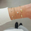 31 Styles Boho Mixed Leaves Letter Map Geometric Crystal Infinity Pentagram Shell Multi-layer Chain Bracelet Women Wholesale
