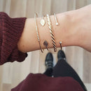31 Styles Boho Mixed Leaves Letter Map Geometric Crystal Infinity Pentagram Shell Multi-layer Chain Bracelet Women Wholesale