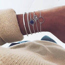 31 Styles Boho Mixed Leaves Letter Map Geometric Crystal Infinity Pentagram Shell Multi-layer Chain Bracelet Women Wholesale