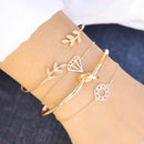 31 Styles Boho Mixed Leaves Letter Map Geometric Crystal Infinity Pentagram Shell Multi-layer Chain Bracelet Women Wholesale