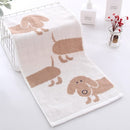 25*50CM Baby Towel Home Daily Cartoon Cute Embroidered Dog Baby Towels Scarf Bath Stuff Cotton Baby Wash Towel