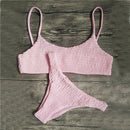 2017 New Sexy girls Bikini Push-up Pleated triangle Swimwear Women Push-up Bra Bikini Set Swimsuit Beach Bathing Swimwear