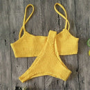2017 New Sexy girls Bikini Push-up Pleated triangle Swimwear Women Push-up Bra Bikini Set Swimsuit Beach Bathing Swimwear
