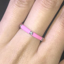 10 Colors Simple Style Enamel Ring Paved With Shiny Cubic Zircon Stone Fashion Wed Engage Ring For Women