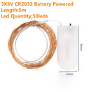 2M 5M10M Strip Light Led String Light Cooper Wire 3AA battery Christmas Light For Garland Holiday Fairy Wedding Party Decoration