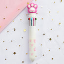 10 Colors Cute Animal Cartoon Ballpoint Pen School Office Supply Stationery Papelaria Escolar Multicolored Pens Colorful Refill