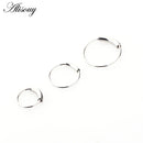 Alisouy 1pc 22g 6/8/10mm Steel Hinged Clicker circle ring Piercing Nose Ring Hoop Lip Ear Ring Body Jewelry Piercing Clip Gift