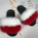 Real fox Fur Slippers Women Home Fluffy Sliders Comfort Furry Summer Flats Sweet Ladies Shoes Female Furry Indoor Flip Flops