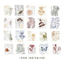 40pcs/pack Museum Series Decorative Stickers Scrapbooking Stick Label Diary Album Stationery Retro Stamp Plant Sticker