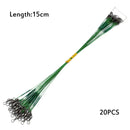 20PCS Anti Bite Steel Fishing Line 15cm-30cm Steel Wire Leader With Swivel Fishing Accessory Fishing Wire Olta Leadcore Leash