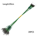 20PCS Anti Bite Steel Fishing Line 15cm-30cm Steel Wire Leader With Swivel Fishing Accessory Fishing Wire Olta Leadcore Leash