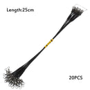20PCS Anti Bite Steel Fishing Line 15cm-30cm Steel Wire Leader With Swivel Fishing Accessory Fishing Wire Olta Leadcore Leash