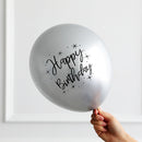10pcs 12inch Chrome metallic latex balloons happy birthday printed pattern ballon helium metal globos birthday party decorations
