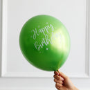 10pcs 12inch Chrome metallic latex balloons happy birthday printed pattern ballon helium metal globos birthday party decorations