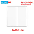 Aqara Smart Wall Switch D1 Zigbee Wireless Remote Control Key Light Switch Neutral Fire Wire Triple button For Mijia smart home