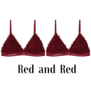 1/2PCS Women Bralette French Style Lace Bra Girls Triangle Cup Lingerie Deep V Wireless Underwear Soft Thin Seamless Bra