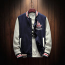 2020 New Arrival Letter Rib Sleeve Cotton Embroidery Logo Single Breasted Casual Bomber Baseball Jacket Loose Cardigan Coat