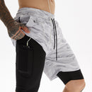 2020 Running Shorts Men Fitness Gym Training Sports Shorts Quick Dry Workout Gym Sport Jogging Double Deck Summer Men Shorts