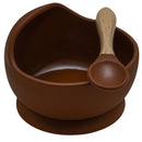 22colors!!1set Silicone Baby Feeding Bowl Set Baby Learning Dishes Suction Bowl Set Wood Spoon Non-Slip
