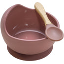 22colors!!1set Silicone Baby Feeding Bowl Set Baby Learning Dishes Suction Bowl Set Wood Spoon Non-Slip