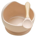 22colors!!1set Silicone Baby Feeding Bowl Set Baby Learning Dishes Suction Bowl Set Wood Spoon Non-Slip