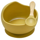22colors!!1set Silicone Baby Feeding Bowl Set Baby Learning Dishes Suction Bowl Set Wood Spoon Non-Slip