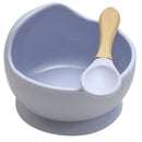 22colors!!1set Silicone Baby Feeding Bowl Set Baby Learning Dishes Suction Bowl Set Wood Spoon Non-Slip