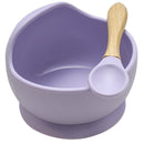 22colors!!1set Silicone Baby Feeding Bowl Set Baby Learning Dishes Suction Bowl Set Wood Spoon Non-Slip