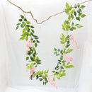 Hot 2M Wisteria Artificial Flower Vine Wreath Wedding Arch Decoration Fake Plant Leaf Rattan Trailing Fake Flower Ivy Wall