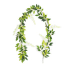 Hot 2M Wisteria Artificial Flower Vine Wreath Wedding Arch Decoration Fake Plant Leaf Rattan Trailing Fake Flower Ivy Wall