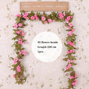 Hot 2M Wisteria Artificial Flower Vine Wreath Wedding Arch Decoration Fake Plant Leaf Rattan Trailing Fake Flower Ivy Wall